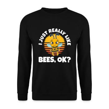 I Just Really Like Bees Ok - Unisex Sweatshirt - black - Front - Alina (178cm) & Michal (187cm)