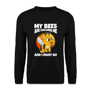 My Bees Are Calling Me And I Must Go - Unisex Sweatshirt - black - Front - Alina (178cm) & Michal (187cm)