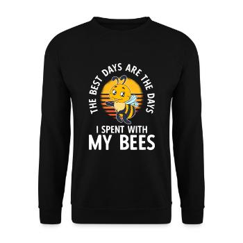 The Best Days Are The Days I Spent With My Bees - Unisex Pullover - Schwarz - Vorne - Alina (178cm) & Michal (187cm)
