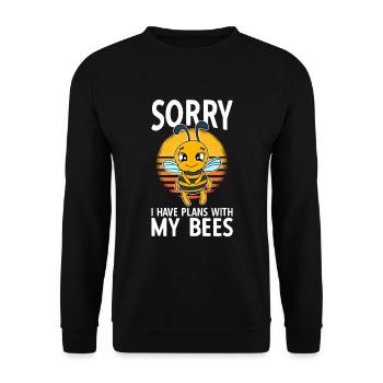 Sorry I Have Plans With My Bees - Unisex Sweatshirt - black - Front - Alina (178cm) & Michal (187cm)