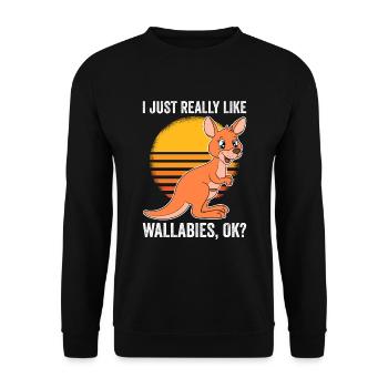 Wallaby mieux que la thérapie - Sweat-shirt Unisexe - noir - Devant - Alina (178cm) & Michal (187cm)