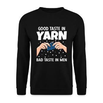 Crochet Bon Goût Dans Fil Mauvais Goût Chez Les Hommes - Sweat-shirt Unisexe - noir - Devant - Alina (178cm) & Michal (187cm)