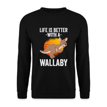 Wallaby mieux que la thérapie - Sweat-shirt Unisexe - noir - Devant - Alina (178cm) & Michal (187cm)