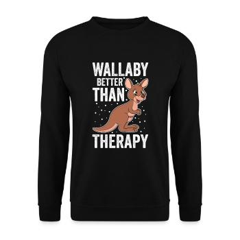 Wallaby Better Than Therapy - Unisex Pullover - Schwarz - Vorne - Alina (178cm) & Michal (187cm)