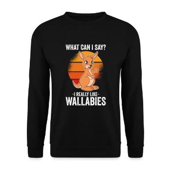 Wallaby Better Than Therapy - Unisex Pullover - Schwarz - Vorne - Alina (178cm) & Michal (187cm)