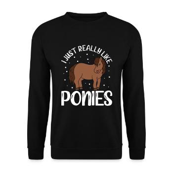I Just Really Like Ponies - Unisex Sweatshirt - black - Front - Alina (178cm) & Michal (187cm)