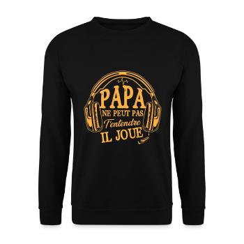 Cadeaux papa fête des pères gamer jeux-vidéos - Sweat-shirt Unisexe - noir - Devant - Alina (178cm) & Michal (187cm)