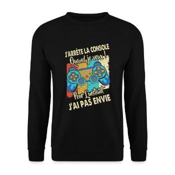Cadeaux papa fête des pères gamer jeux-vidéos - Sweat-shirt Unisexe - noir - Devant - Alina (178cm) & Michal (187cm)