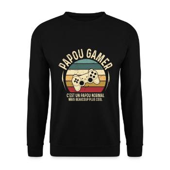 Cadeaux papa fête des pères gamer jeux-vidéos - Sweat-shirt Unisexe - noir - Devant - Alina (178cm) & Michal (187cm)