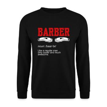 Barber Noun - Unisex Pullover - Schwarz - Vorne - Alina (178cm) & Michal (187cm)