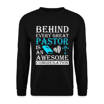 Christian Prister Pastor Jesus Pastor Church - Unisex Sweatshirt - black - Front - Alina (178cm) & Michal (187cm)