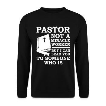 Christian Prister Pastor Jesus Pastor Church - Unisex Sweatshirt - black - Front - Alina (178cm) & Michal (187cm)