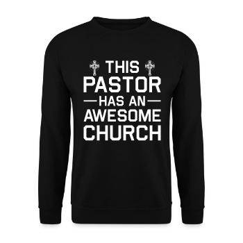 Christian Prister Pastor Jesus Pastor Church - Unisex Sweatshirt - black - Front - Alina (178cm) & Michal (187cm)