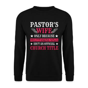 Christian Prister Pastor Jesus Pastor Church - Unisex Sweatshirt - black - Front - Alina (178cm) & Michal (187cm)