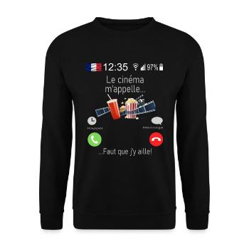 Le cinéma M appelle Faut que j y aille - Sweat-shirt Unisexe - noir - Devant - Alina (178cm) & Michal (187cm)