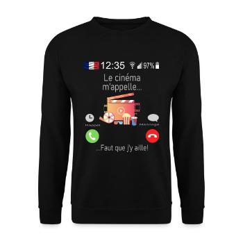 Le cinéma M appelle Faut que j y aille - Sweat-shirt Unisexe - noir - Devant - Alina (178cm) & Michal (187cm)