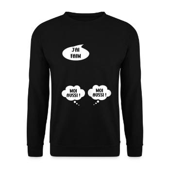 Femme Humour bébés enceinte Jumelles Annonce - Sweat-shirt Unisexe - noir - Devant - Alina (178cm) & Michal (187cm)