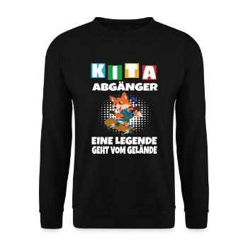Kindergarten Abgänger Schulanfang Einschulung - Unisex Pullover - Schwarz - Vorne - Alina (178cm) & Michal (187cm)