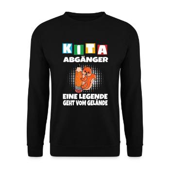 Kindergarten Abgänger Schulanfang Einschulung - Unisex Pullover - Schwarz - Vorne - Alina (178cm) & Michal (187cm)