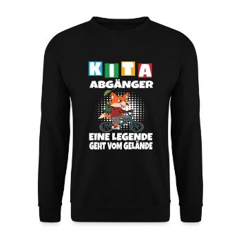 Kindergarten Abgänger Schulanfang Einschulung - Unisex Pullover - Schwarz - Vorne - Alina (178cm) & Michal (187cm)