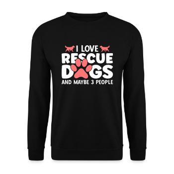 J’adore les chiens de sauvetage et peut-être 3 personnes - Sweat-shirt Unisexe - noir - Devant - Alina (178cm) & Michal (187cm)