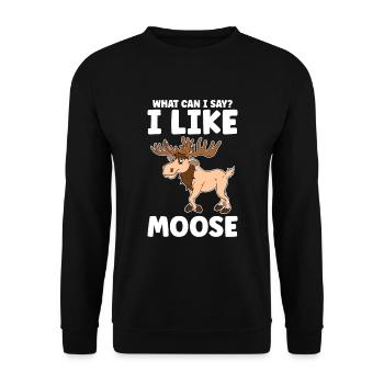 What Can I Say I Like Moose - Unisex Sweatshirt - black - Front - Alina (178cm) & Michal (187cm)