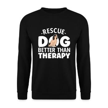 Le chien de sauvetage mieux que la thérapie - Sweat-shirt Unisexe - noir - Devant - Alina (178cm) & Michal (187cm)