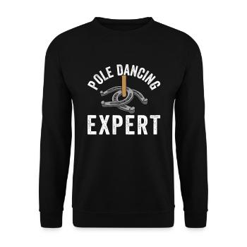 Pole Dancing Expert Horseshoe Pitching - Unisex Sweatshirt - black - Front - Alina (178cm) & Michal (187cm)