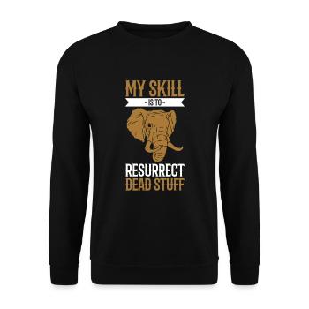 Ma compétence est de ressusciter Dead Stuff Taxidermist - Sweat-shirt Unisexe - noir - Devant - Alina (178cm) & Michal (187cm)