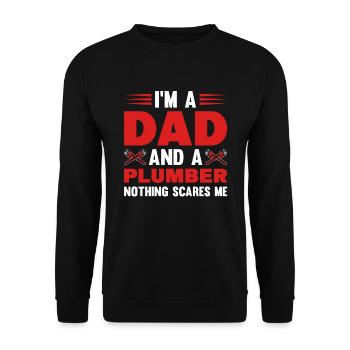 Je suis un père et un plombier Rien ne me fait peur - Sweat-shirt Unisexe - noir - Devant - Alina (178cm) & Michal (187cm)