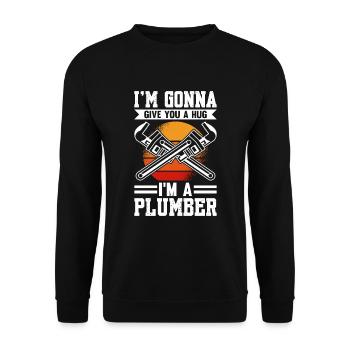 Je vais te faire un câlin Je suis plombier - Sweat-shirt Unisexe - noir - Devant - Alina (178cm) & Michal (187cm)