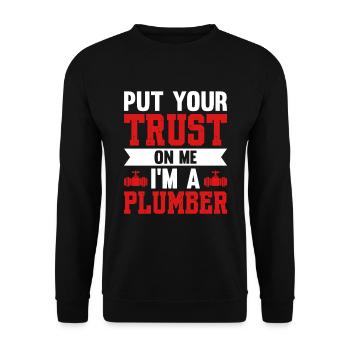 Fais confiance à moi Je suis plombier - Sweat-shirt Unisexe - noir - Devant - Alina (178cm) & Michal (187cm)