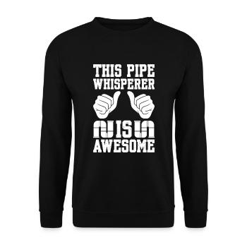 Ce chuchoteur de pipe est génial plombier - Sweat-shirt Unisexe - noir - Devant - Alina (178cm) & Michal (187cm)