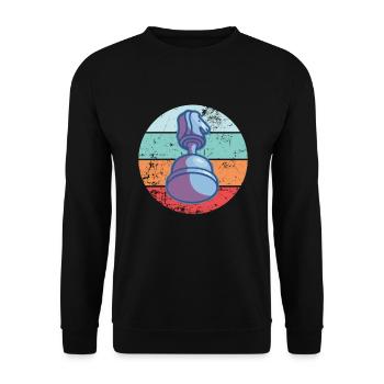 Vintage Chess Piece Retro Chess Piece - Unisex Sweatshirt - black - Front - Alina (178cm) & Michal (187cm)