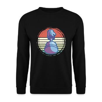 Vintage Chess Piece Retro Chess Piece - Unisex Sweatshirt - black - Front - Alina (178cm) & Michal (187cm)