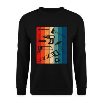 Retro Carpenter Tools - Unisex Sweatshirt - black - Front - Alina (178cm) & Michal (187cm)