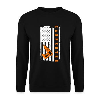 Carpenter Flag USA Carpenter - Unisex Sweatshirt - black - Front - Alina (178cm) & Michal (187cm)