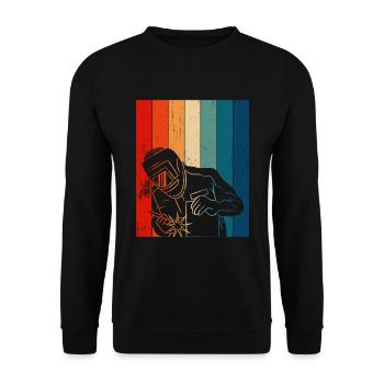 Retro Welder Vintage Welder - Unisex Sweatshirt - black - Front - Alina (178cm) & Michal (187cm)