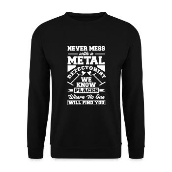 Détecteur de métaux à sondage amusant - Sweat-shirt Unisexe - noir - Devant - Alina (178cm) & Michal (187cm)