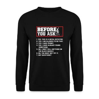 Détecteur de métaux à sondage amusant - Sweat-shirt Unisexe - noir - Devant - Alina (178cm) & Michal (187cm)