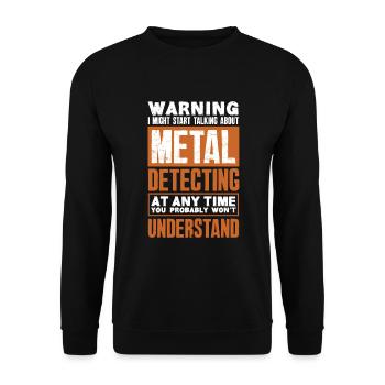 Funny Probing Metal Detector Detector - Unisex Sweatshirt - black - Front - Alina (178cm) & Michal (187cm)