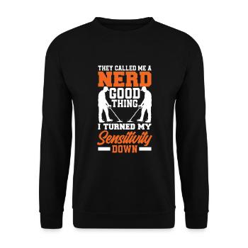 Funny Probing Metal Detector Detector - Unisex Sweatshirt - black - Front - Alina (178cm) & Michal (187cm)