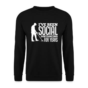 Funny Probing Metal Detector Detector - Unisex Sweatshirt - black - Front - Alina (178cm) & Michal (187cm)