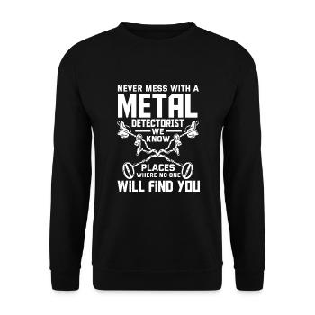 Détecteur de métaux à sondage amusant - Sweat-shirt Unisexe - noir - Devant - Alina (178cm) & Michal (187cm)