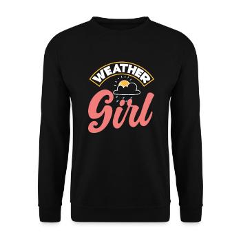 Meteorologe Meteorologie Sturmjäger Geschenk - Unisex Pullover - Schwarz - Vorne - Alina (178cm) & Michal (187cm)