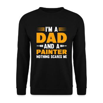 Je suis un père et un peintre Rien ne me fait peur - Sweat-shirt Unisexe - noir - Devant - Alina (178cm) & Michal (187cm)