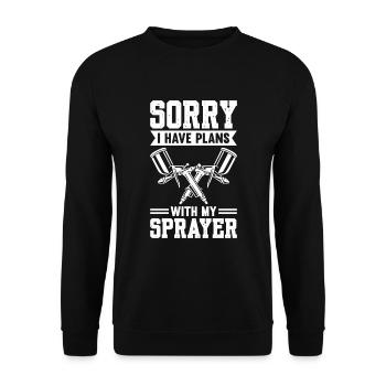 Sorry I Have Plans With My Sprayer - Unisex Sweatshirt - black - Front - Alina (178cm) & Michal (187cm)