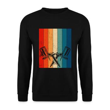 Retro Paint Sprayer Painter - Unisex Sweatshirt - black - Front - Alina (178cm) & Michal (187cm)
