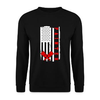 Flag USA Painter - Unisex Sweatshirt - black - Front - Alina (178cm) & Michal (187cm)