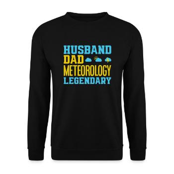 Meteorologe Meteorologie Sturmjäger Geschenk - Unisex Pullover - Schwarz - Vorne - Alina (178cm) & Michal (187cm)